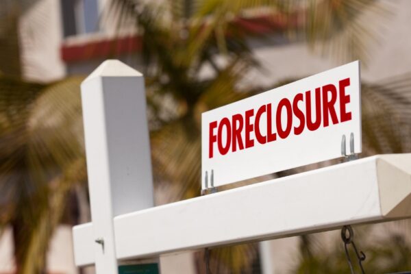 Closeup Foreclosure Real Estate Sign