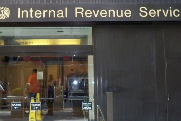 Exterior of the Internal Revenue Service office in midtown New York.