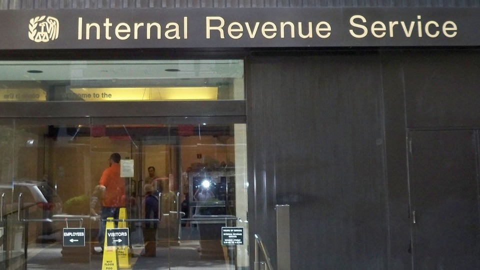 Exterior of the Internal Revenue Service office in midtown New York.