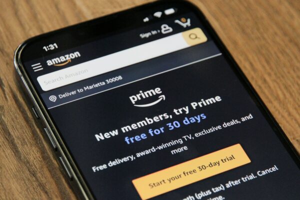 an amazon prime app on a cell phone