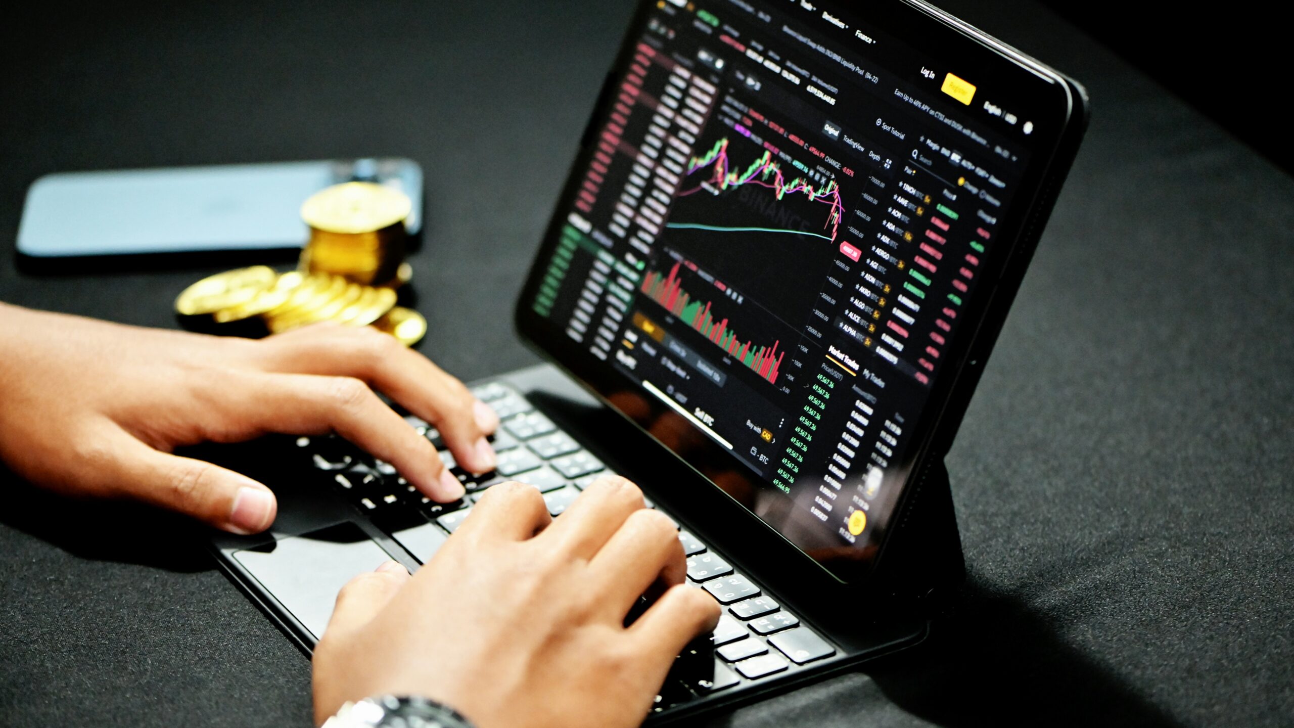 person using black laptop computer