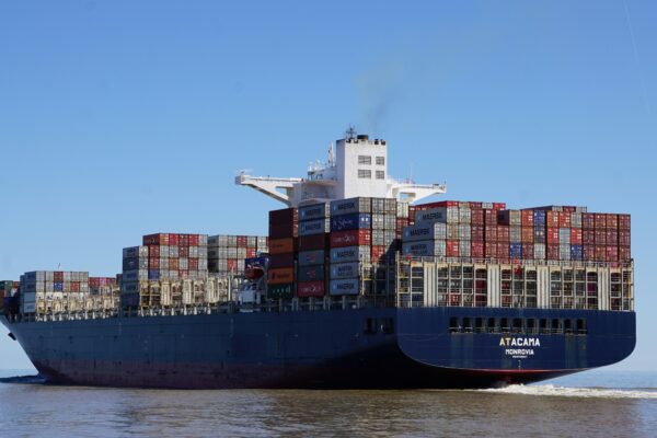 a large cargo ship carrying containers