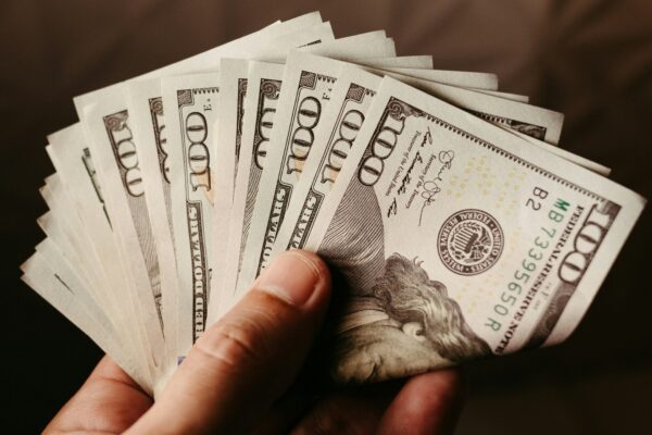 a person holding a bunch of money in their hand
