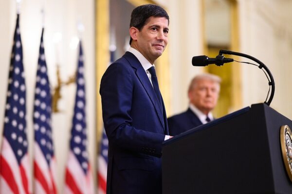 Federal Reserve Chair Kevin Warsh delivers remarks at his swearing-in ceremony in the East Room of the White House, Friday, May 22, 2026. (Official White House Photo by Daniel Torok)