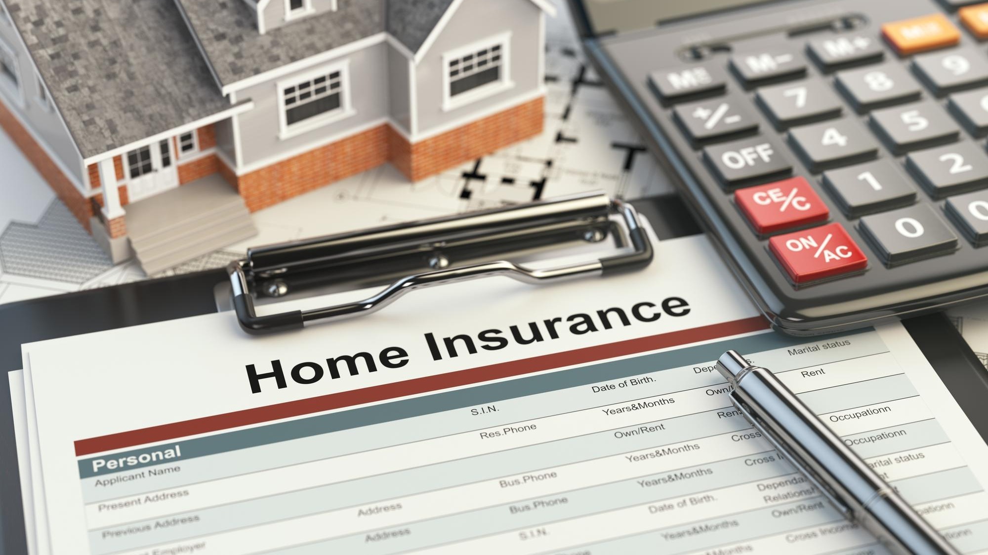 Home insurance form house calculator and binders