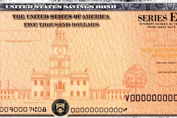 A $5,000 Series EE US Savings Bond, featuring Paul Revere