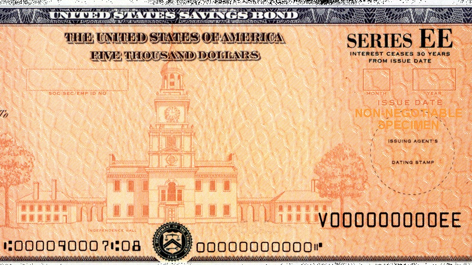 A $5,000 Series EE US Savings Bond, featuring Paul Revere