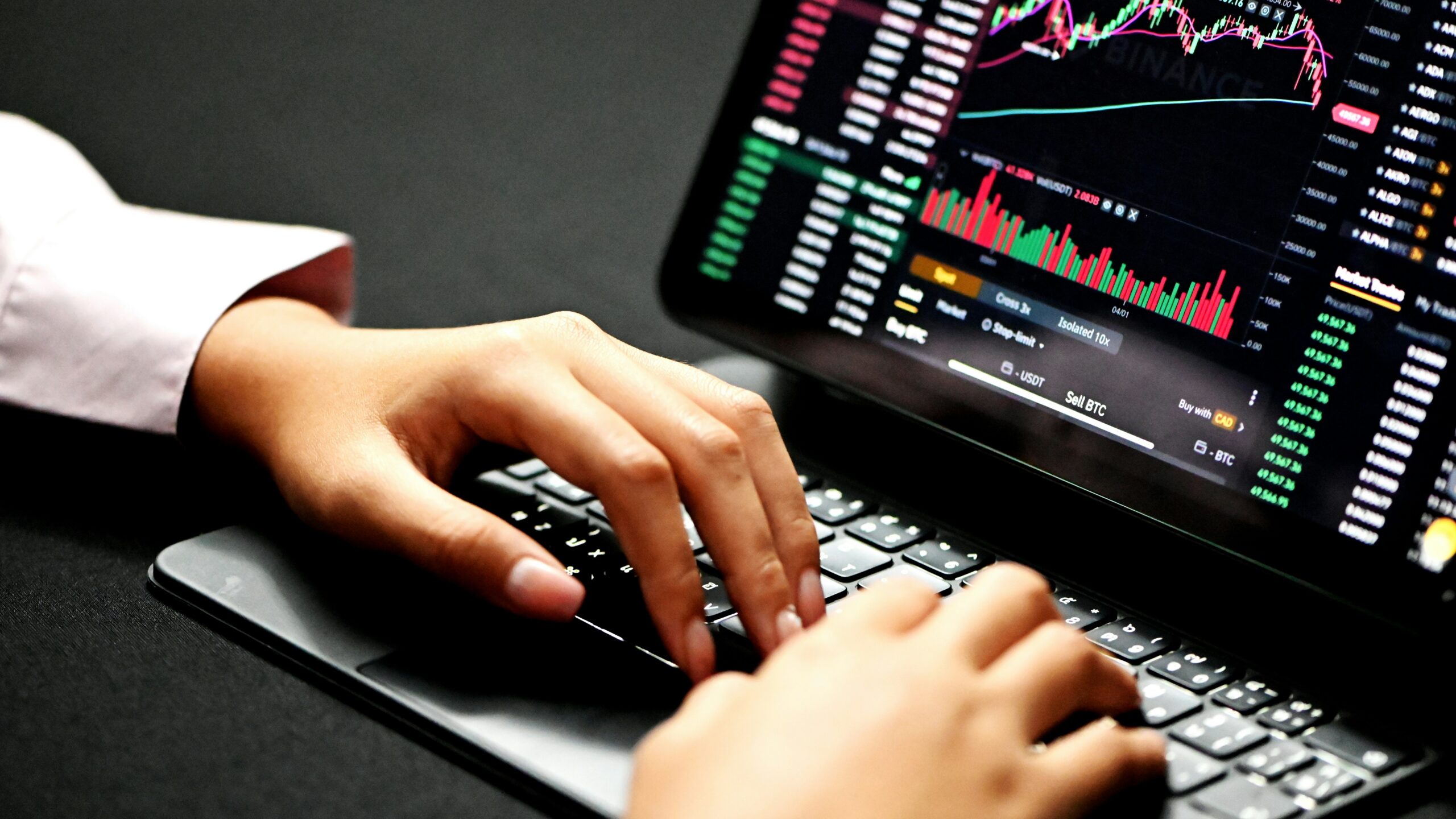 person using black laptop computer