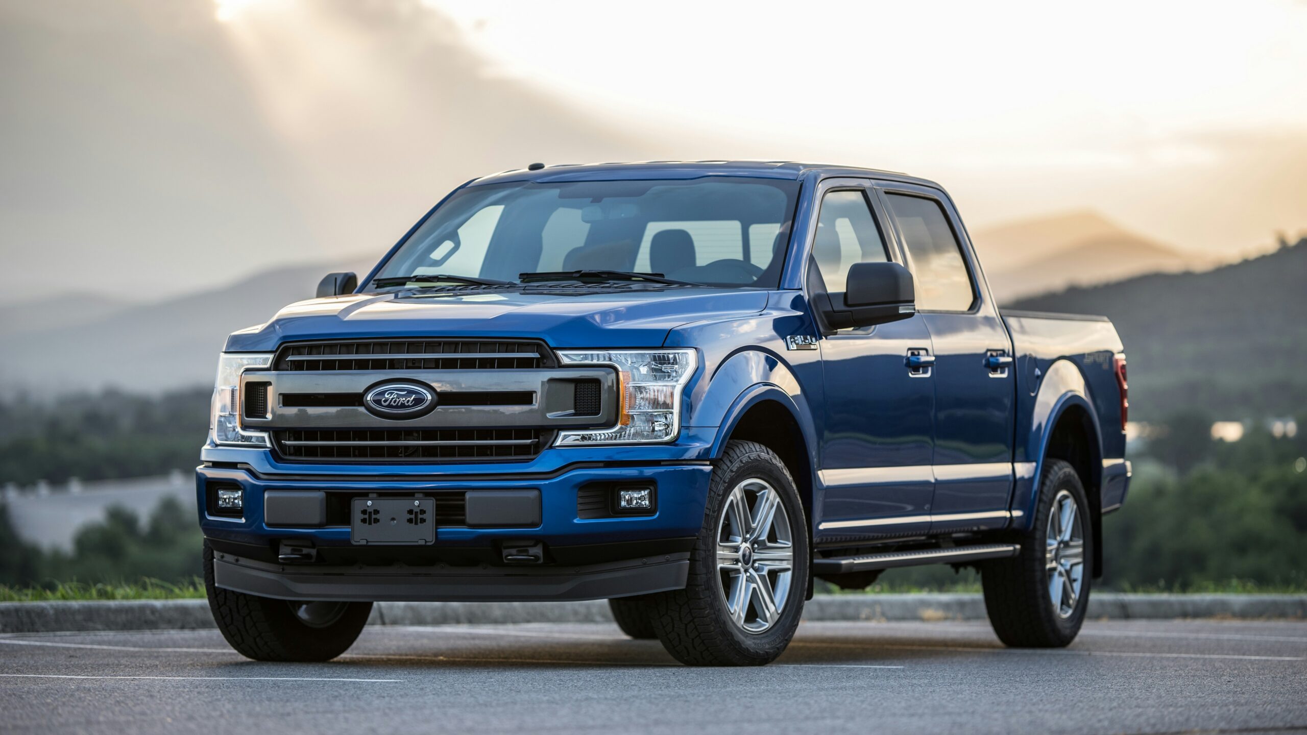 blue Ford pickup truck