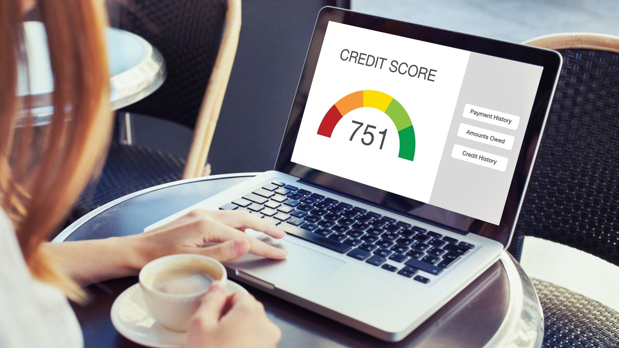 credit score concept on the screen of computer