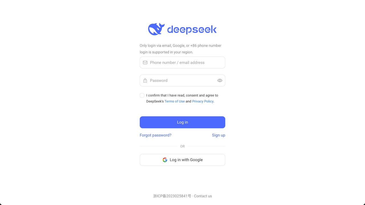 The error message DeepSeek's login page gave on 28 Jan 2025 following a cyberattack