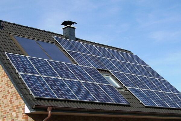 Solar panels on a roof
