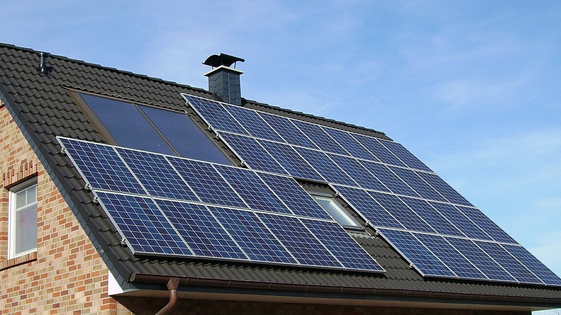 Solar panels on a roof