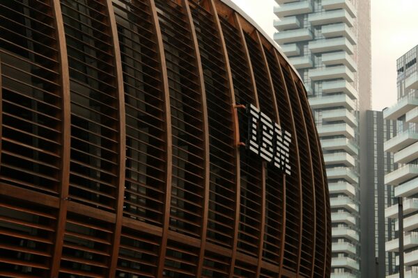 The ibm building stands proudly in the cityscape.