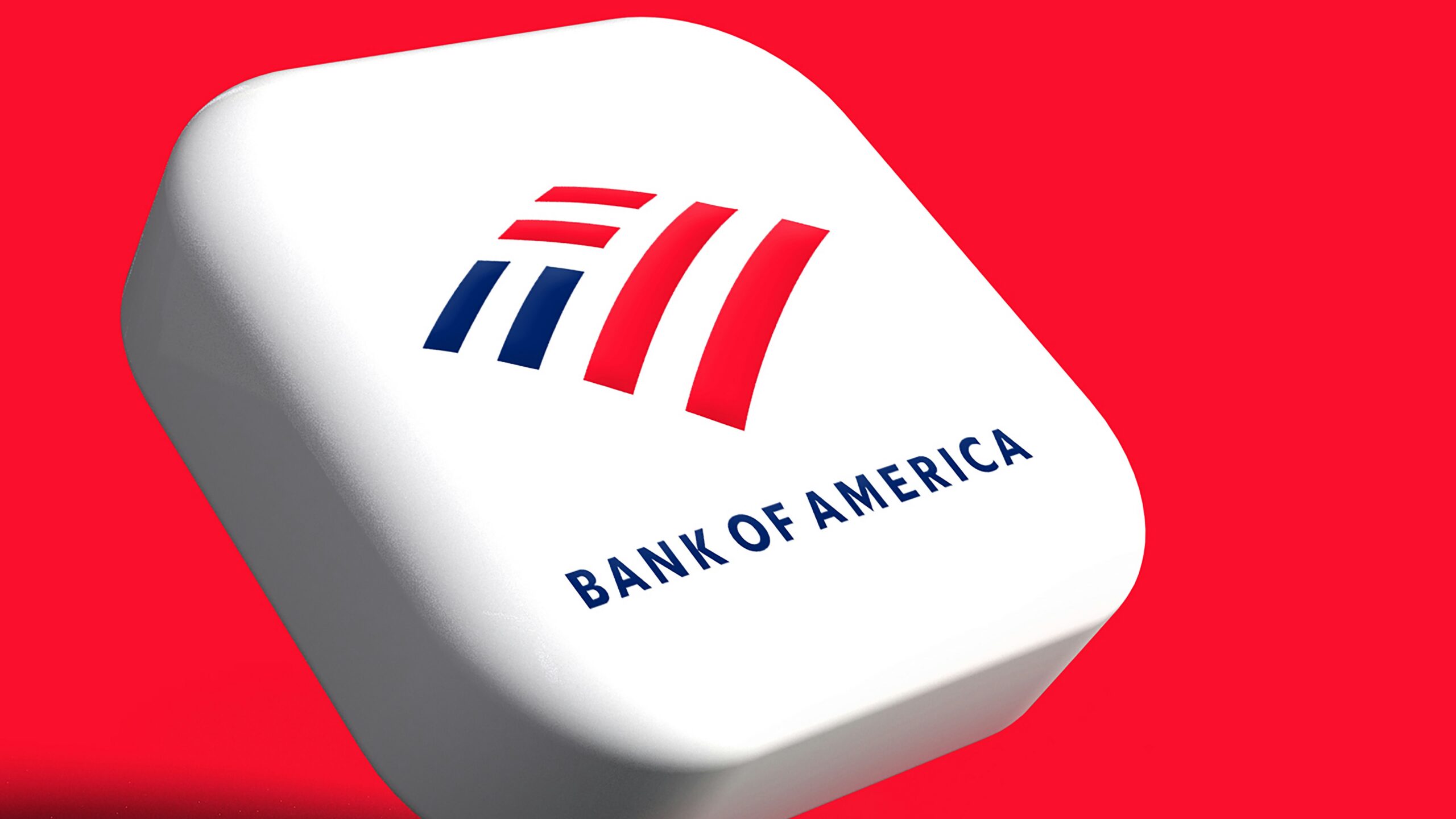 a bank of america logo on a white dice