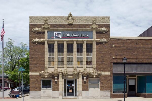 Title: Historic Fifth Third Bank Building, Main Street, Poseyville, Indiana Physical description: 1 photograph : digital, TIFF file, color. Notes: Gift and purchase; Carol M. Highsmith; 2009; (DLC/PP-2010:031).; Credit line: Carol M. Highsmith's America, Library of Congress, Prints and Photographs Division.; Forms part of: Carol M. Highsmith's America Project in the Carol M. Highsmith Archive.; Title, date, and subjects provided by the photographer.