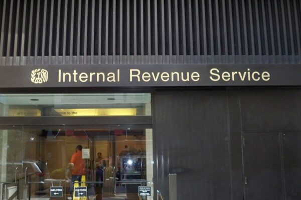 Exterior of the Internal Revenue Service office in midtown New York.