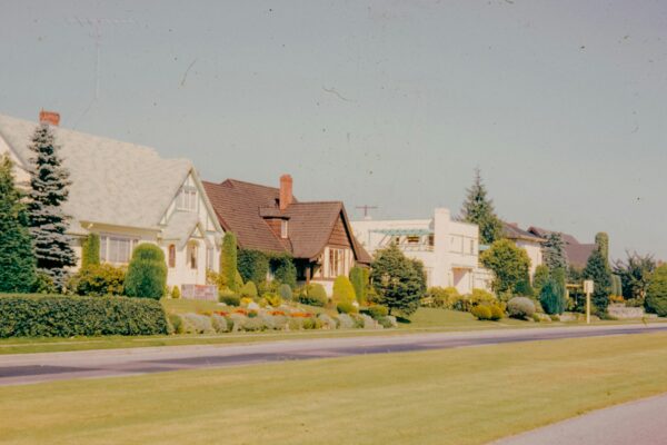 A row of houses along a street in a residential area