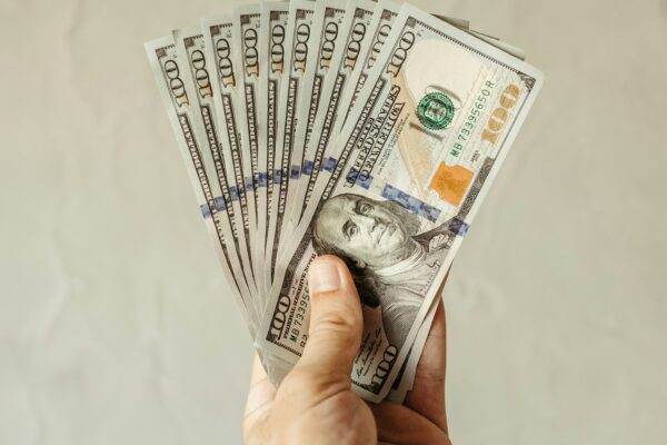 a person holding a bunch of money in their hand