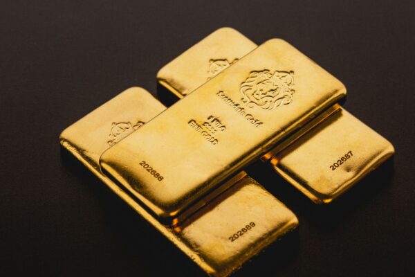 three gold bars stacked on top of each other