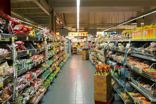 pile of grocery items
