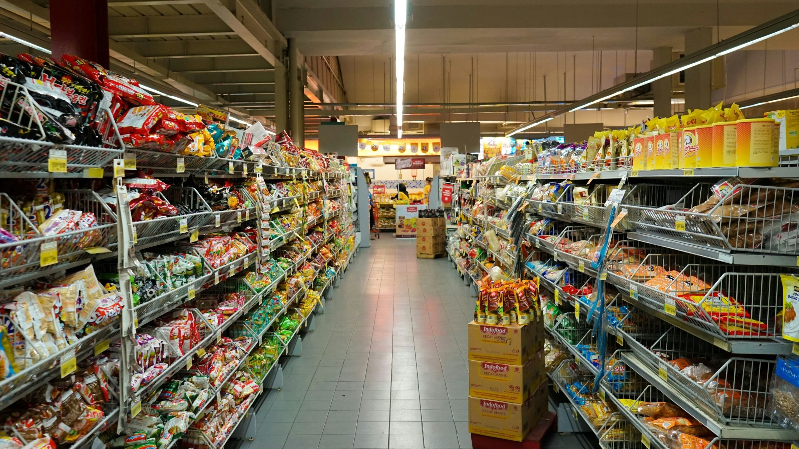 pile of grocery items