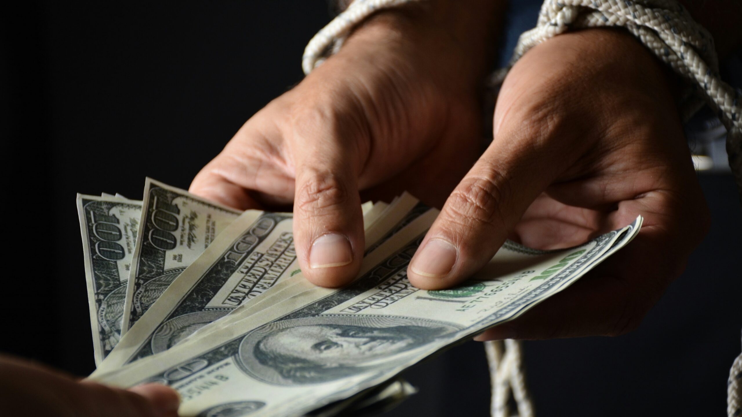person holding 100 us dollar bill