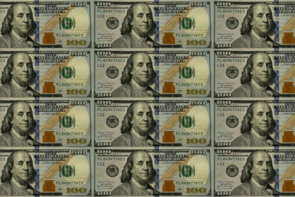 Pattern of united states one hundred dollar bills
