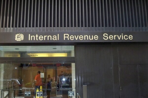 Exterior of the Internal Revenue Service office in midtown New York.