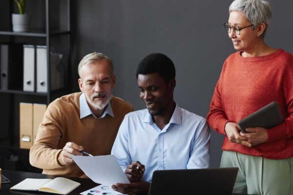 Senior business people in office
