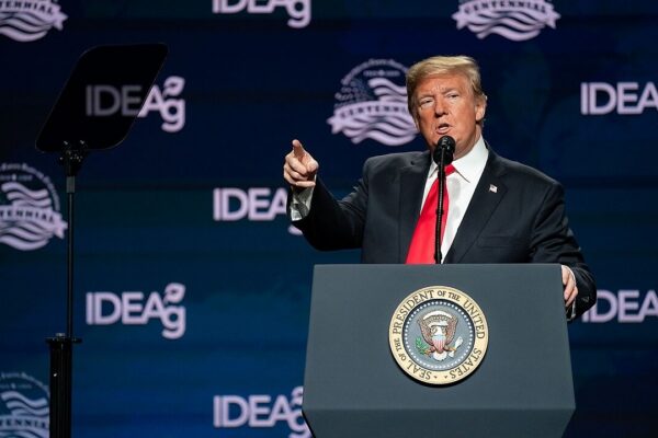 President Donald J. Trump delivers remarks during the American Farm Bureau Federation's 100th Annual Convention Monday, January 14, 2019, at the New Orleans Ernest N. Morial Convention Center, in New Orleans, Louisiana.