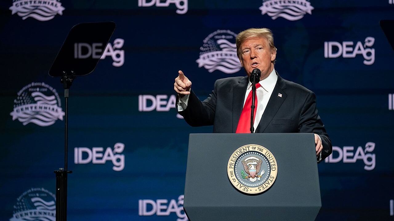 President Donald J. Trump delivers remarks during the American Farm Bureau Federation's 100th Annual Convention Monday, January 14, 2019, at the New Orleans Ernest N. Morial Convention Center, in New Orleans, Louisiana.