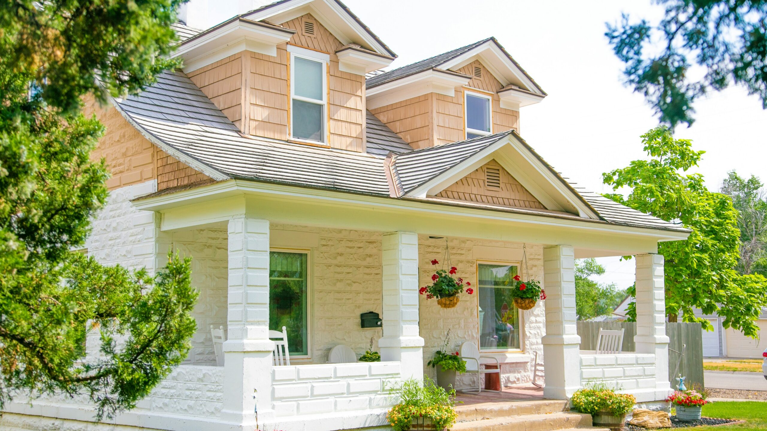 white and brown concrete house
