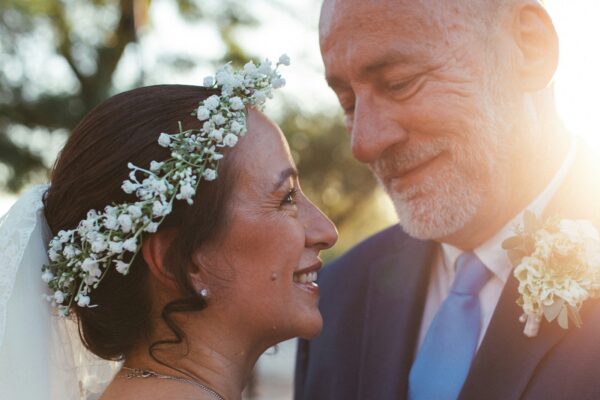 A man and a woman standing next to each other