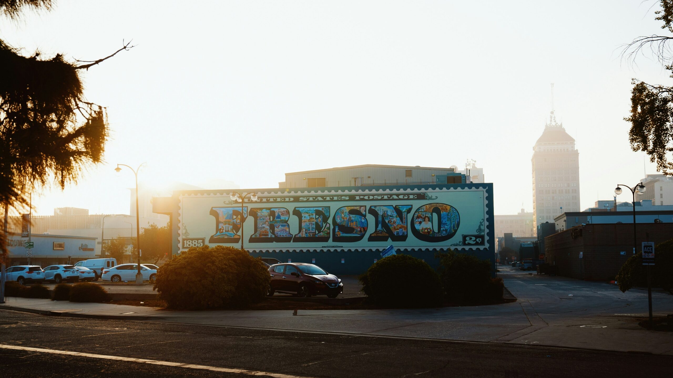 a building with a sign on the side of it