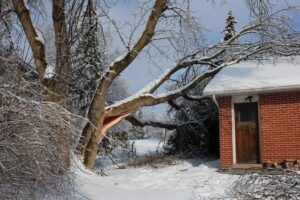 storm damaged house roof
