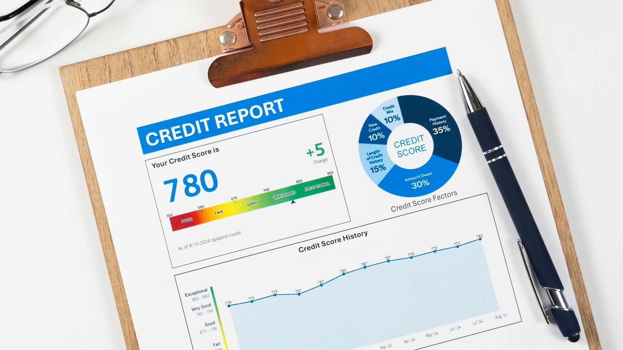 Image Credit: score report on clipboard with pen/