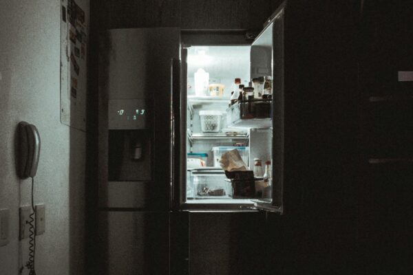 silver French-door refrigerator