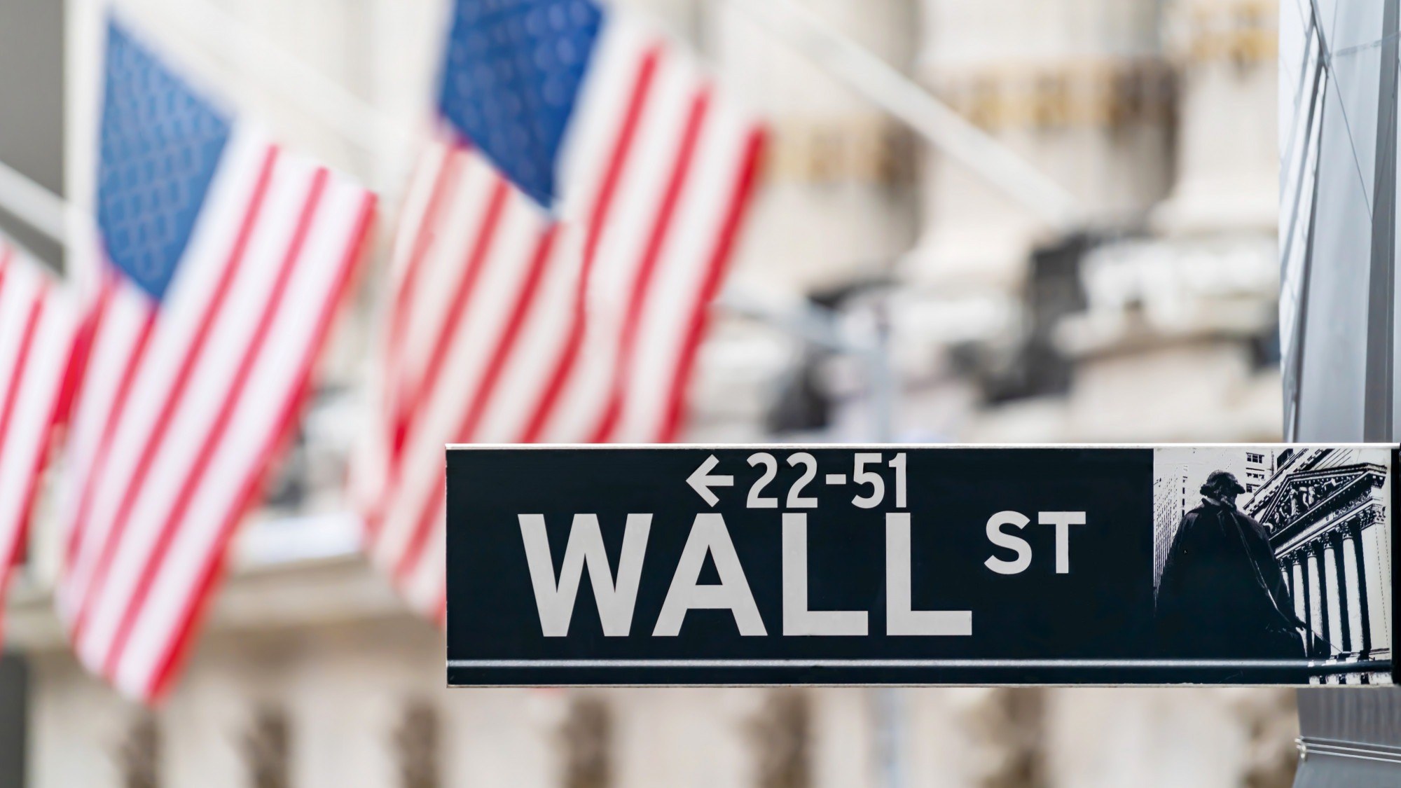 Image Credit: Wall street sign in New York city financial economy and/