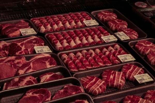 raw meat in clear plastic pack